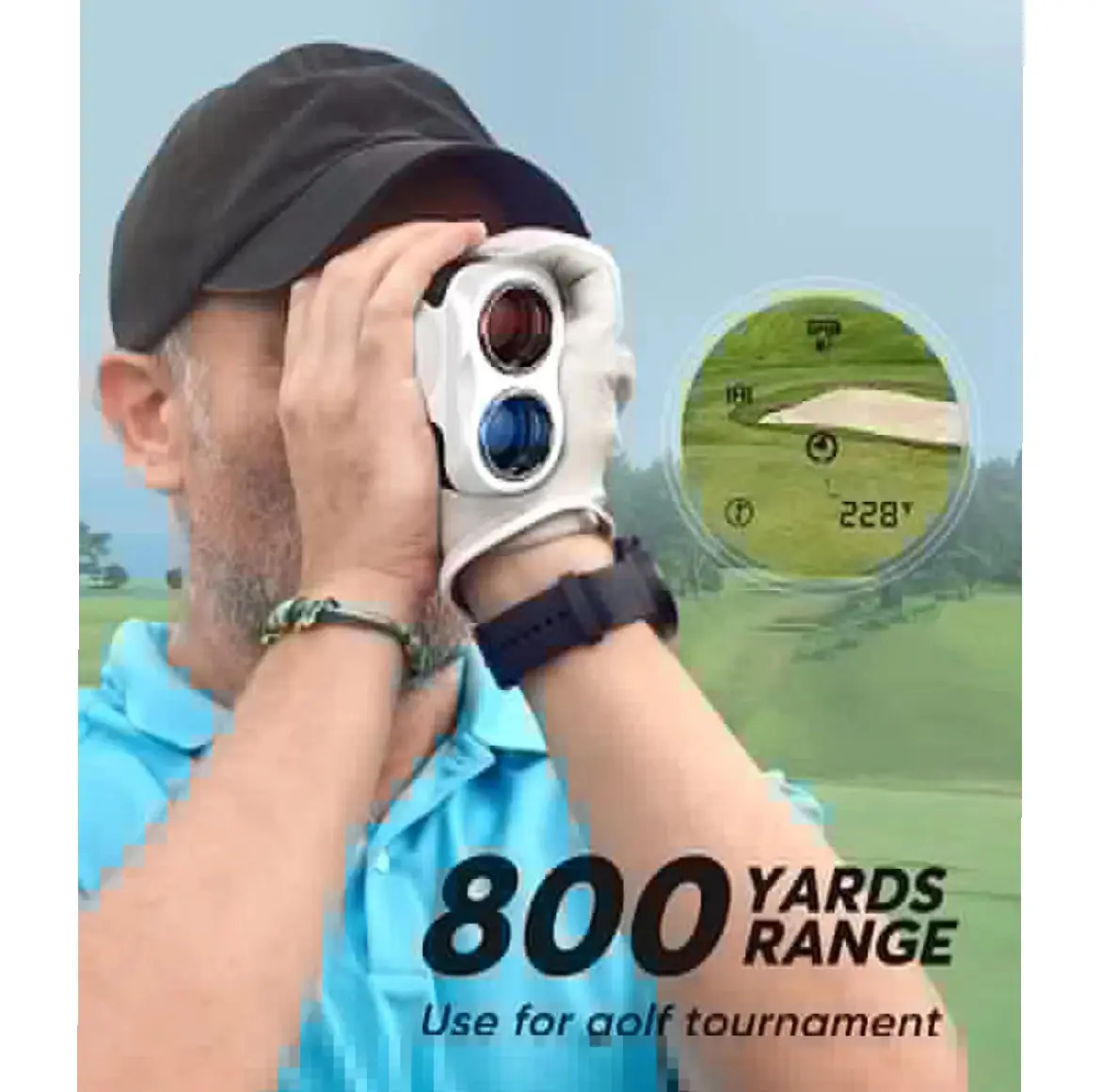 Golf Rangefinder, 800 Yards Laser Range Finder, High-Precision Flag Lock with Pulse Vibration