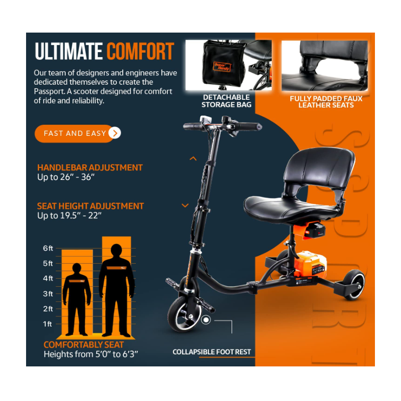 3 wheel folding mobile scooter