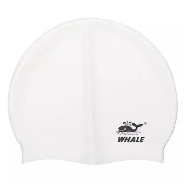 Wholesale WHALE White Color Swimming Cap Mix Colors 100% Silicone CAP-103 Featured Image