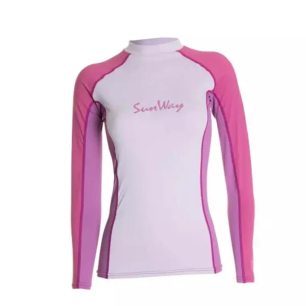 Women skin protection swimming shirt top anti uv rash guards shirt lady rashguards swimwear UPF 50 rash vests