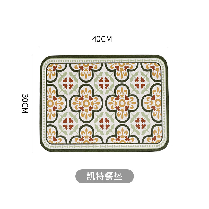 Leather placemat oilproof waterproof western placemat American light luxury dining mat heat insulation mat anti-scald bowl mat coaster ins