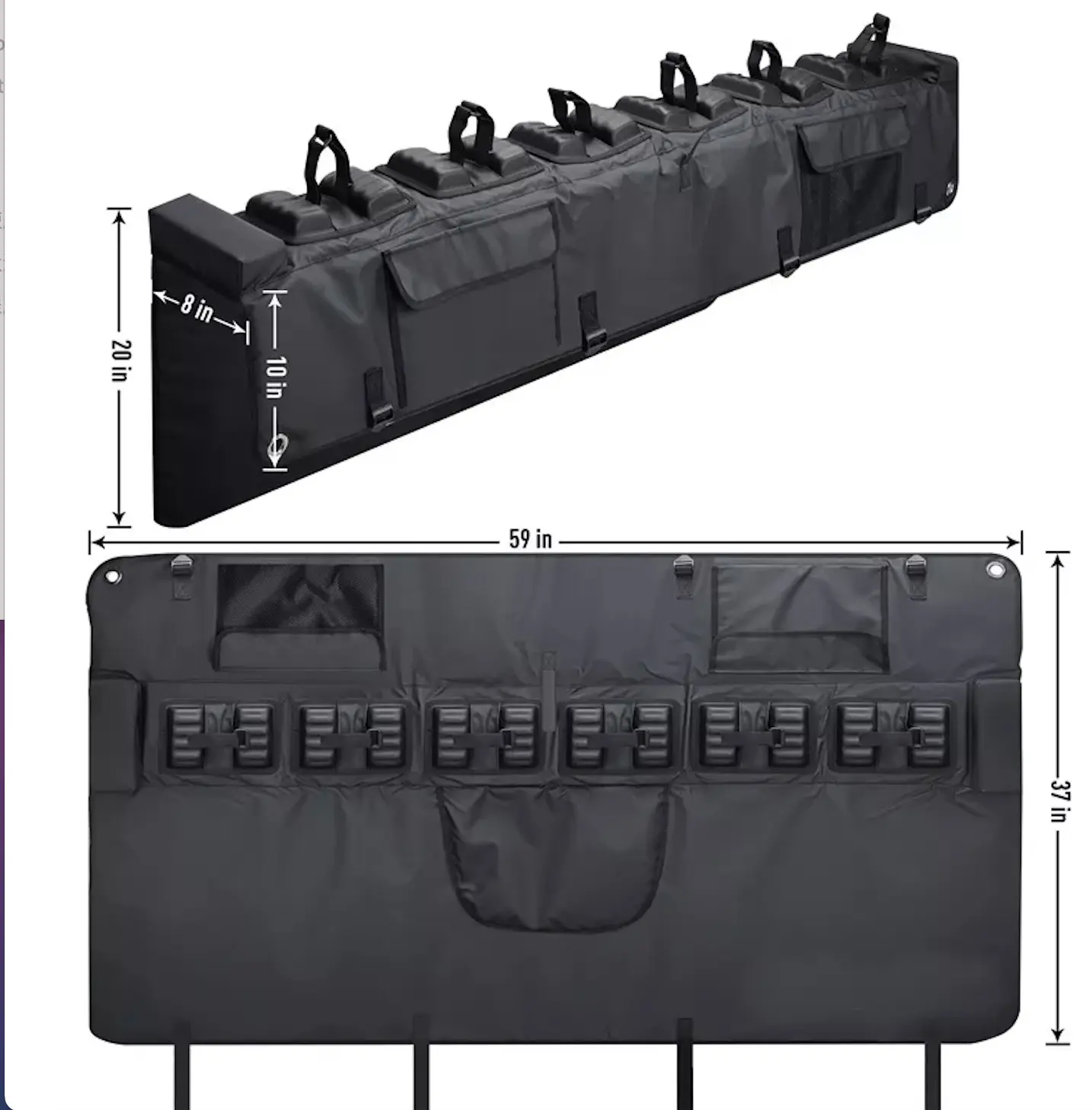 High Quality Tailgate Bike Cover with Utility Ring with Secure Frame Straps Carry up to Six Bikes Tailgate Bike Pads