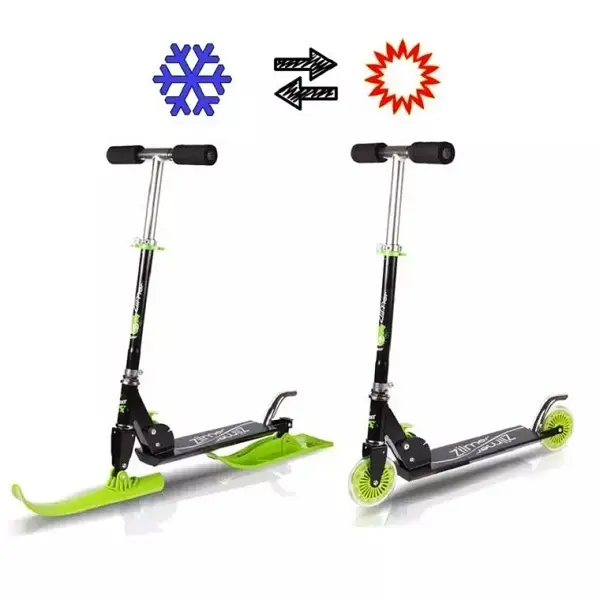 Children’s Dual-purpose Ski Scooter Aluminum Alloy Folding Scooter Street Kick Scooters