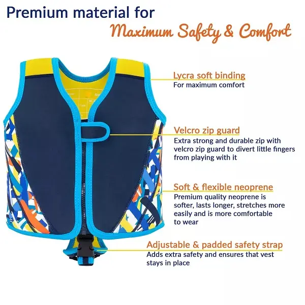 Marine Life Jacket Kids Child Neoprene Swim Vest Marine Life Jacket