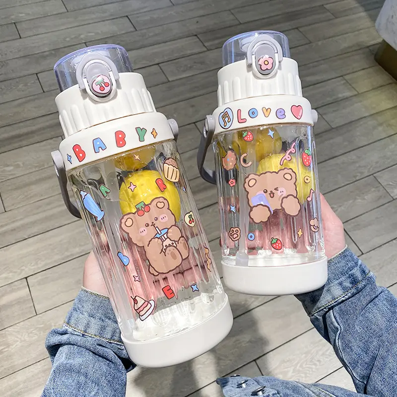 Net celebrity straw water cup large capacity women’s outdoor sports water bottle portable 2000ml water bottle summer season portable cup