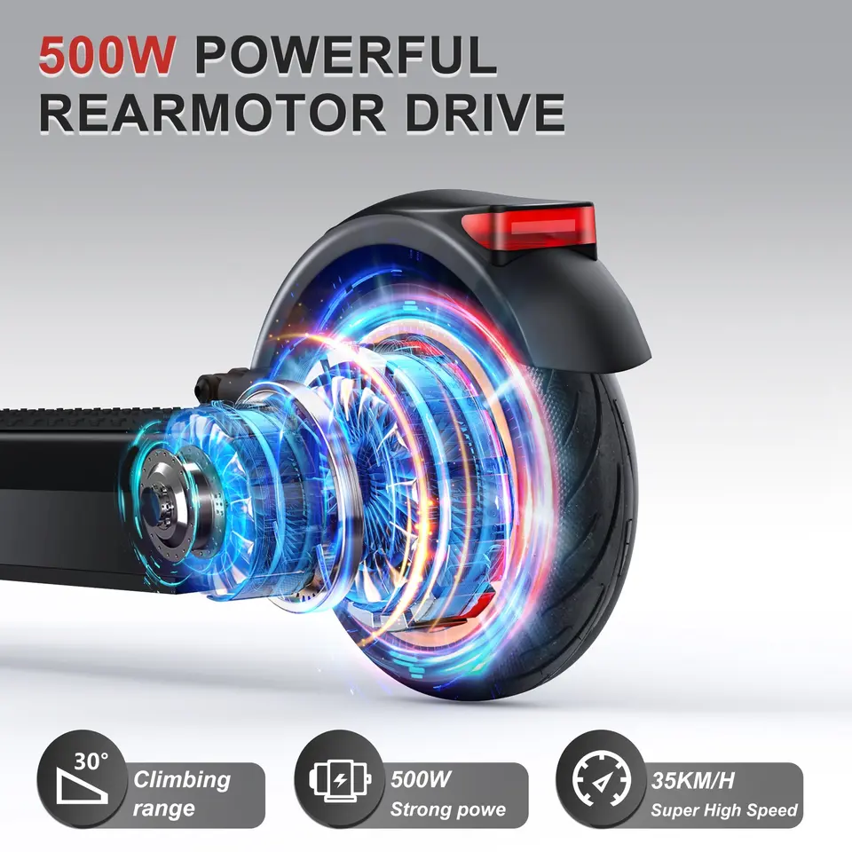 Foldable 10″ Air Tyre 14.5AH Battery 40Km Range 500W Electric Scooter Europe Germany USA UK Warehouse Drop Shipping