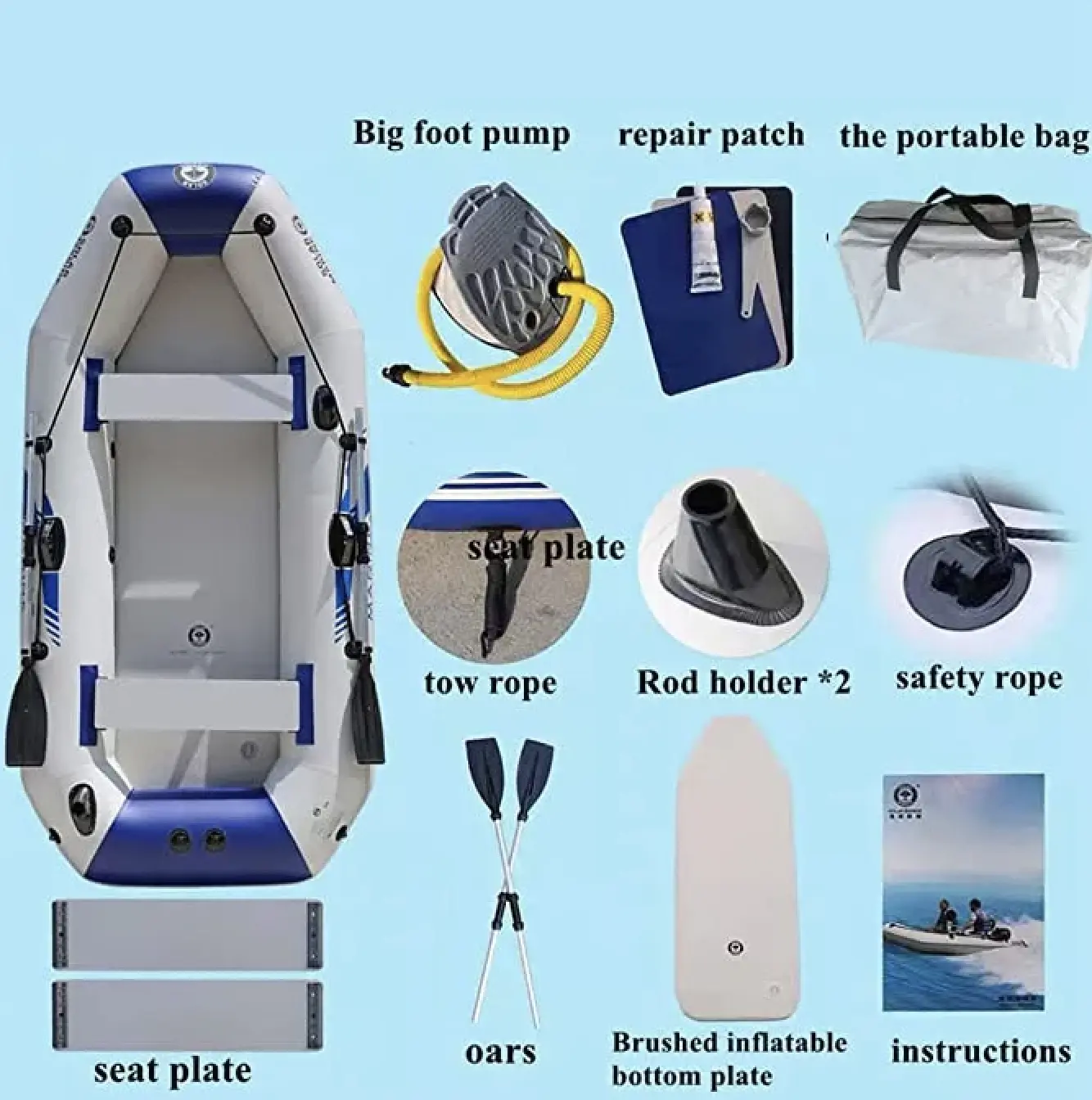 Wholesale Inflatable Boat Rafts for Adults Fishing Boats Watercraft with Hard Bottom Stable Standing