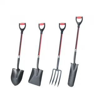 Professional Durable Garden Tools Fiberglass Handle Carbon Steel Head Outdoor Yard Garden Digging Planting Spade Shovel