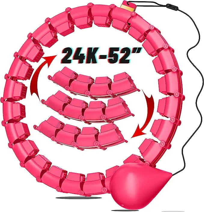 Weighted Infinity Smart Hula Hoop, 24 Removable Knotty Hula Strap Counters, 2-in-1 Abdominal Fitness Information Device Featured Image