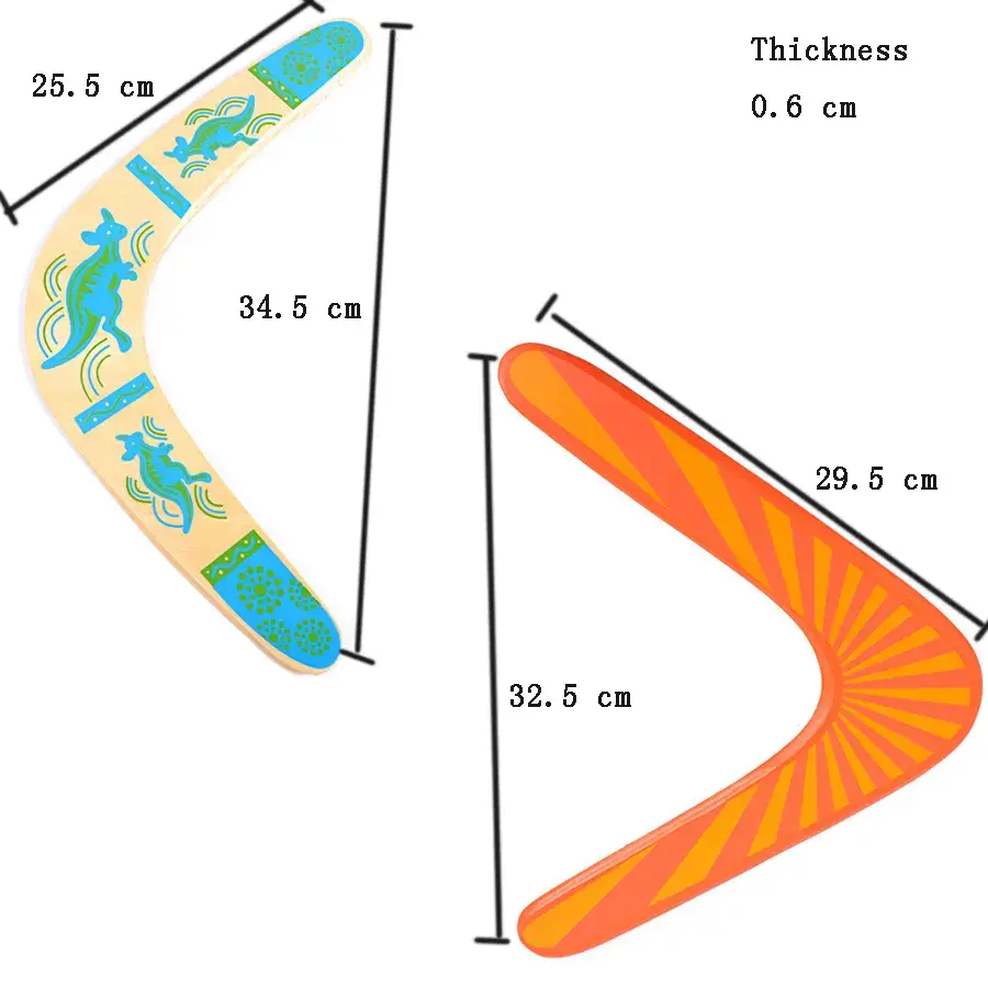 Custom Wholesale Wooden Boomerang Disc Flying Toys for Children Outdoor Sport Game Bumerang Windstick Returning Saucer