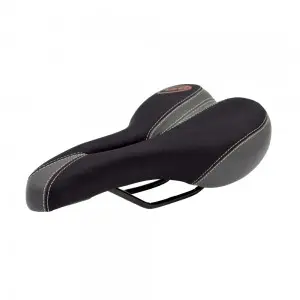 Black & Gray Bike Saddle Duel Density Reactive GEL Soft Seat