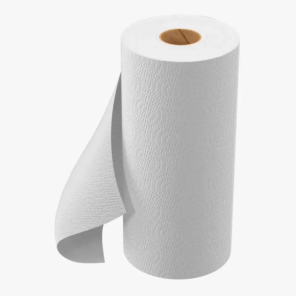 Eco-friendly Disposable Wood Pulp Roll Paper Kitchen 2 Ply Kitchen Paper Towel For Restaurant