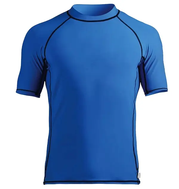 lycra short sleeve swim shirt rash guard for men