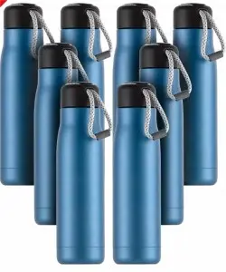 Rust steel double wall thermos flask sports water bottle