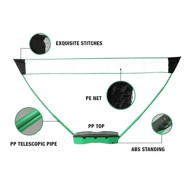 2 in 1 belt net portable badminton set best sell