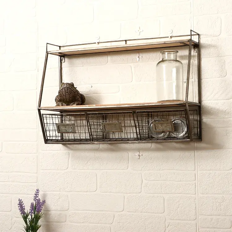 High Quality Wood Tiers Metal Multi Functional Kitchen Storage Holders Rack