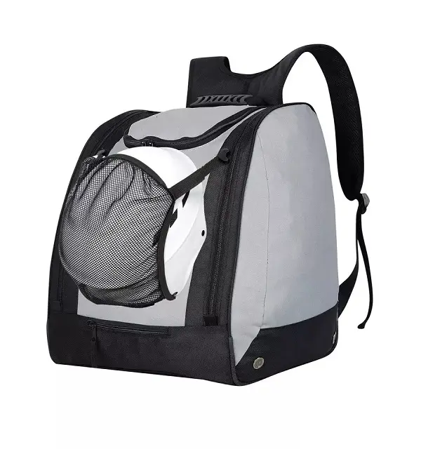 ski boot bag with helmet mesh pocket ,waterproof snowboard boot backpack