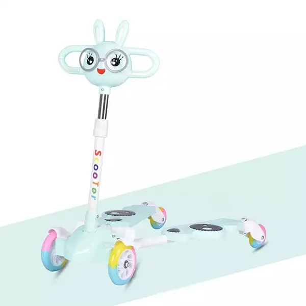 Best Selling Scooter Children’s Step Car Foldable Flash Four Wheels Skating Scooter /kids Kick Foot Sliding Frog Scooter