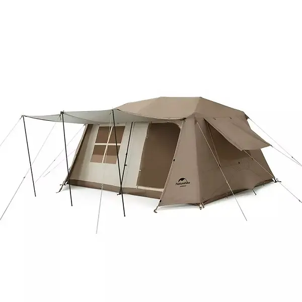 Naturehike outdoor camping two bedroom family tent Village 13 automatic tent with atmosphere light strip Featured Image