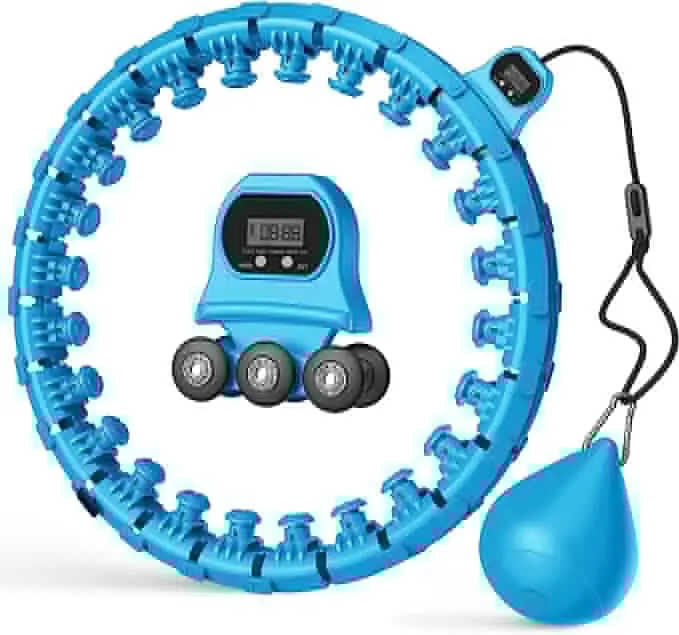 Weighted Infinity Smart Hula Hoop, 24 Removable Knotty Hula Strap Counters, 2-in-1 Abdominal Fitness Information Device