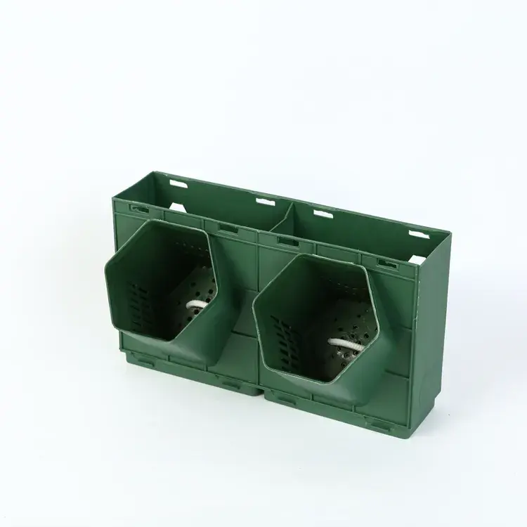 2 Pockets Green Self Watering Vertical Wall Planter Plastic Flower Pots Home Decoration Outdoor And Indoor Featured Image