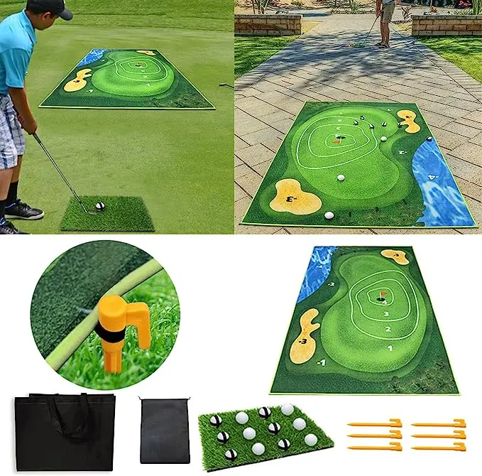 Golf Game Mats,Golf Practice Mats Indoor Outdoor Stick Chip Game