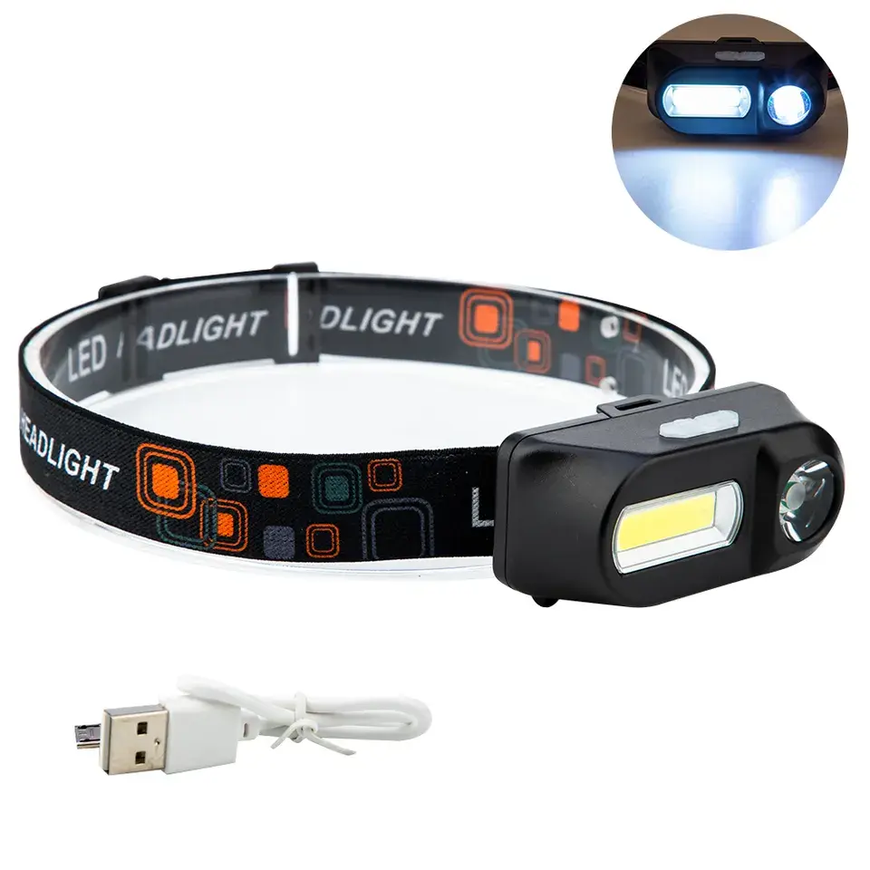 LED headlamp headlight flashlight USB charging