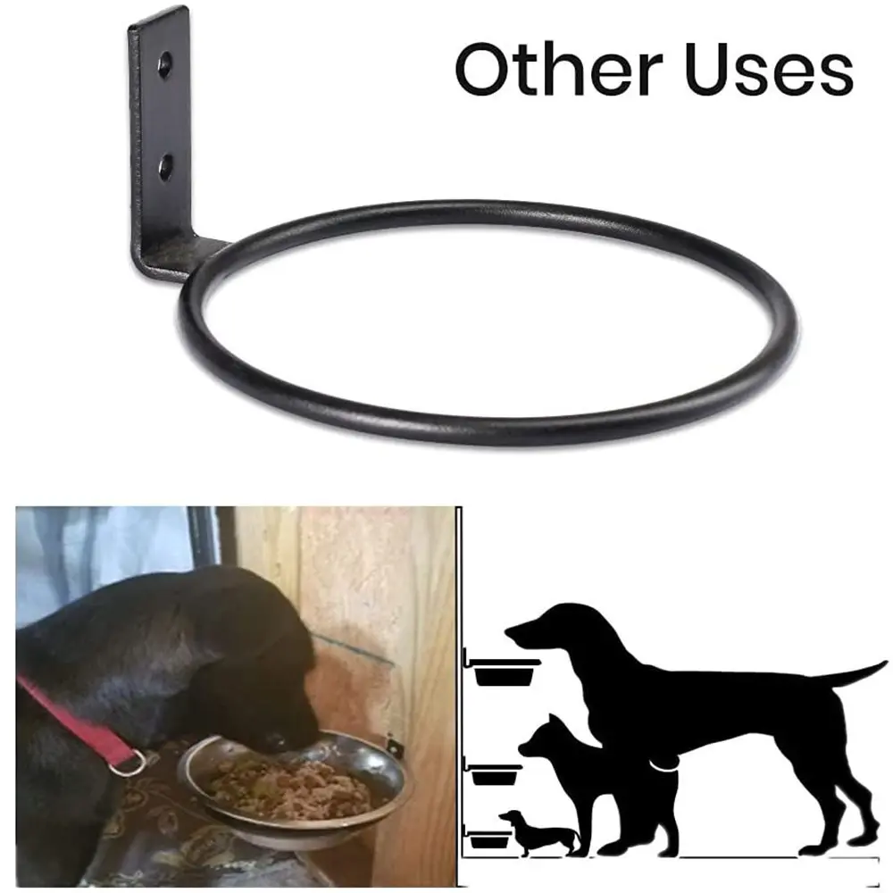 Park iron potted support ring simple wall-mounted metal flowerpot hook circular outdoor balcony garden flower rack