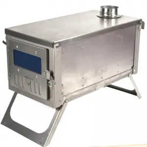 Portable outdoor tent wood stove