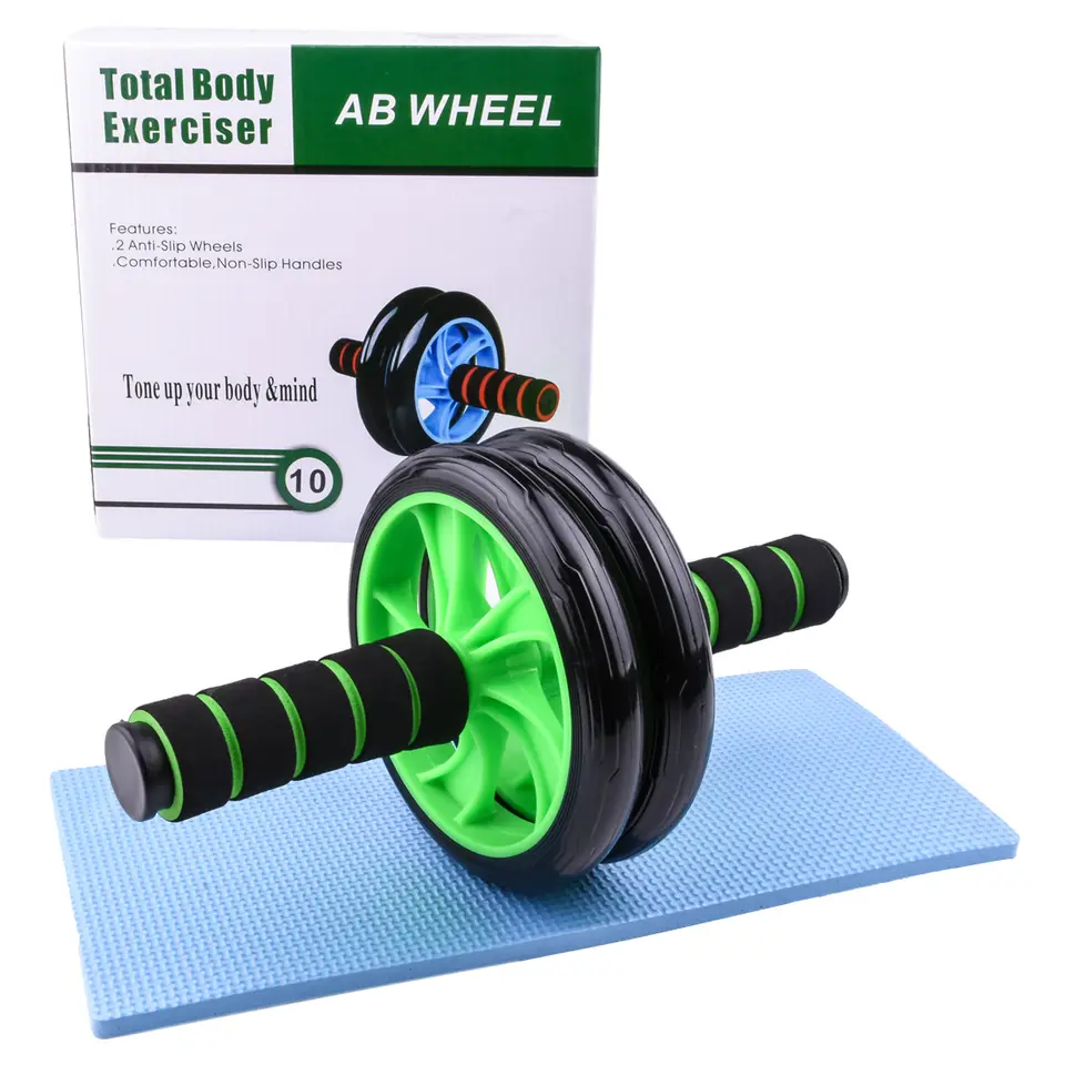 Fitness trainer wheel double wheel roller AB wheel