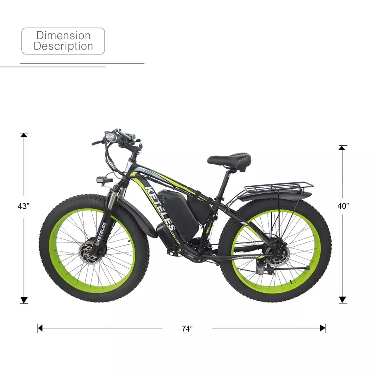 K800 Double Motor 2 Wheel Drive 2000W Powerful Motor 17.5AH Lithium Battery Electric Bicycle 26×4.0 inch Fat Tire E-Bike