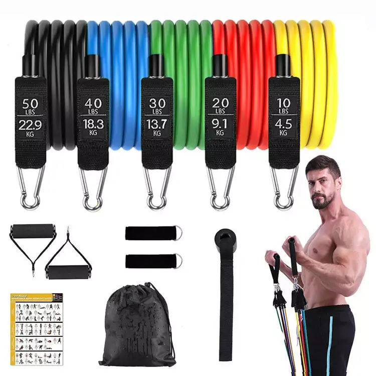Resistance fitness pull rope set latex resistance band set Featured Image