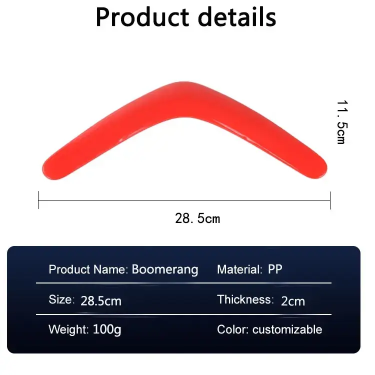 Promotional gifts boomerang plastic toy boomerang back