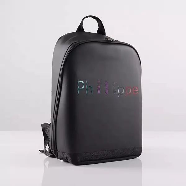ISO BSCI LVMH factory clear travel smell proof backpack waterproof shoulder strap smart led backpack with led screen backpack Featured Image