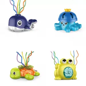 Outdoor sprinkler kids backyard spinning dolphin sunflower turtle sprinkler toy