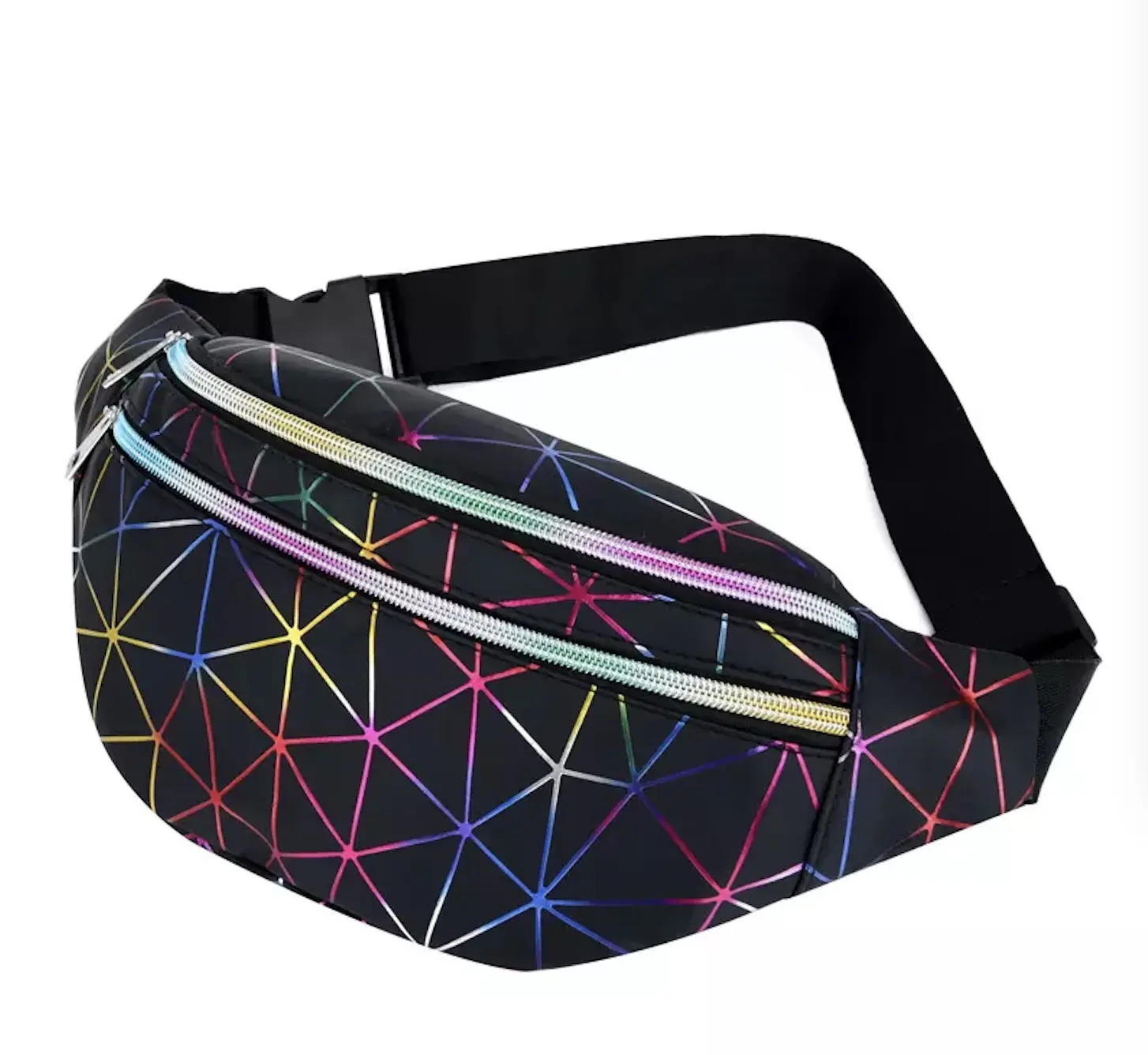 Custom Logo Print Waist Bag Fanny Pack Pu Leather Cross Body Hiking Waterproof Bag