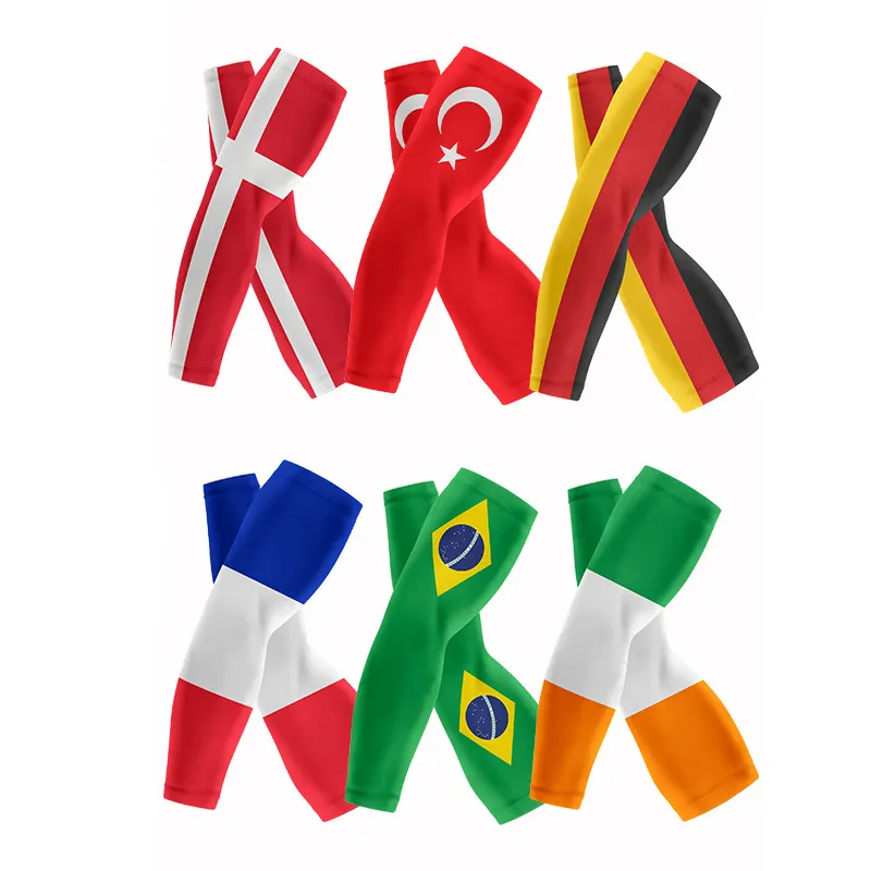 Summer Outdoor Sun Protection Ice Silk Football Sports Fans National Flag Sleeves