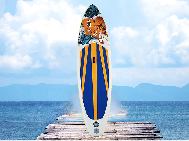 Back view of asian man jumping off wooden bridge into blue sea background. Flying freely to the sky. Summer vacation lifestyle.