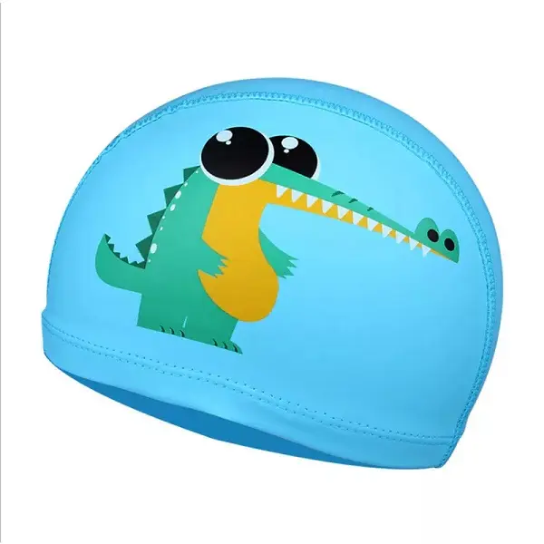 Cheap Price Swimming Hat PU Layer Custom Pattern Cartoon Swimming Caps For Kids Featured Image