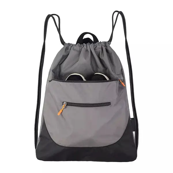 Sport Drawstring Backpack with shoe pocket Portable running bags with earphone hole for Sport Traveling Hiking Featured Image