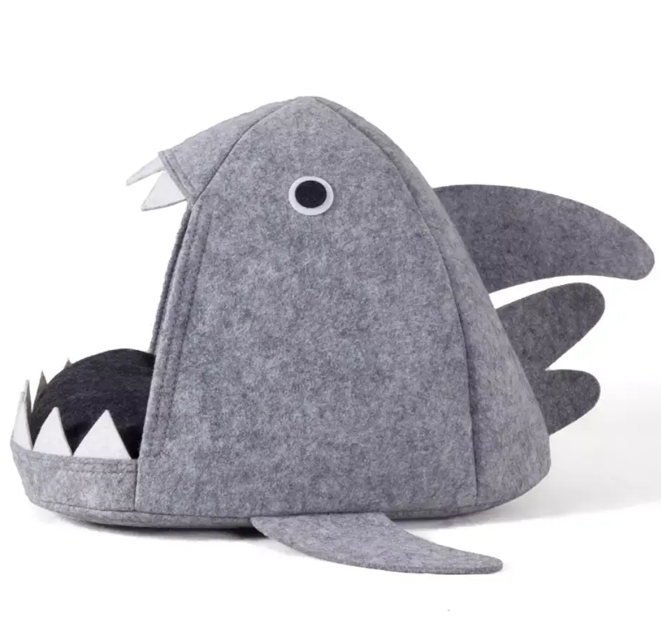 Felt pet cave shark design cat bed pet house Featured Image