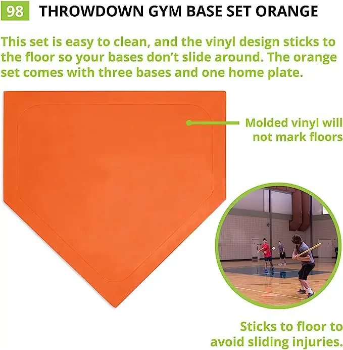 Throwing Base Set: 4 Baseball and Softball Rubber Throwing Bases