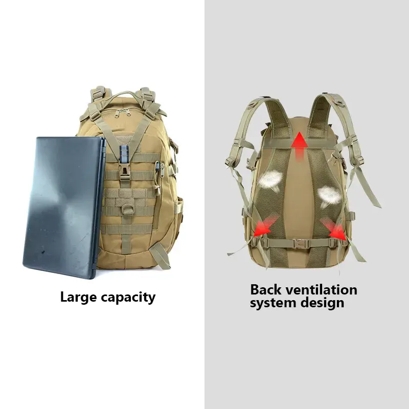 Outdoor Detachable Waterproof Durable Mountain Climbing Bag Trekking Hiking Tactical Backpack Featured Image