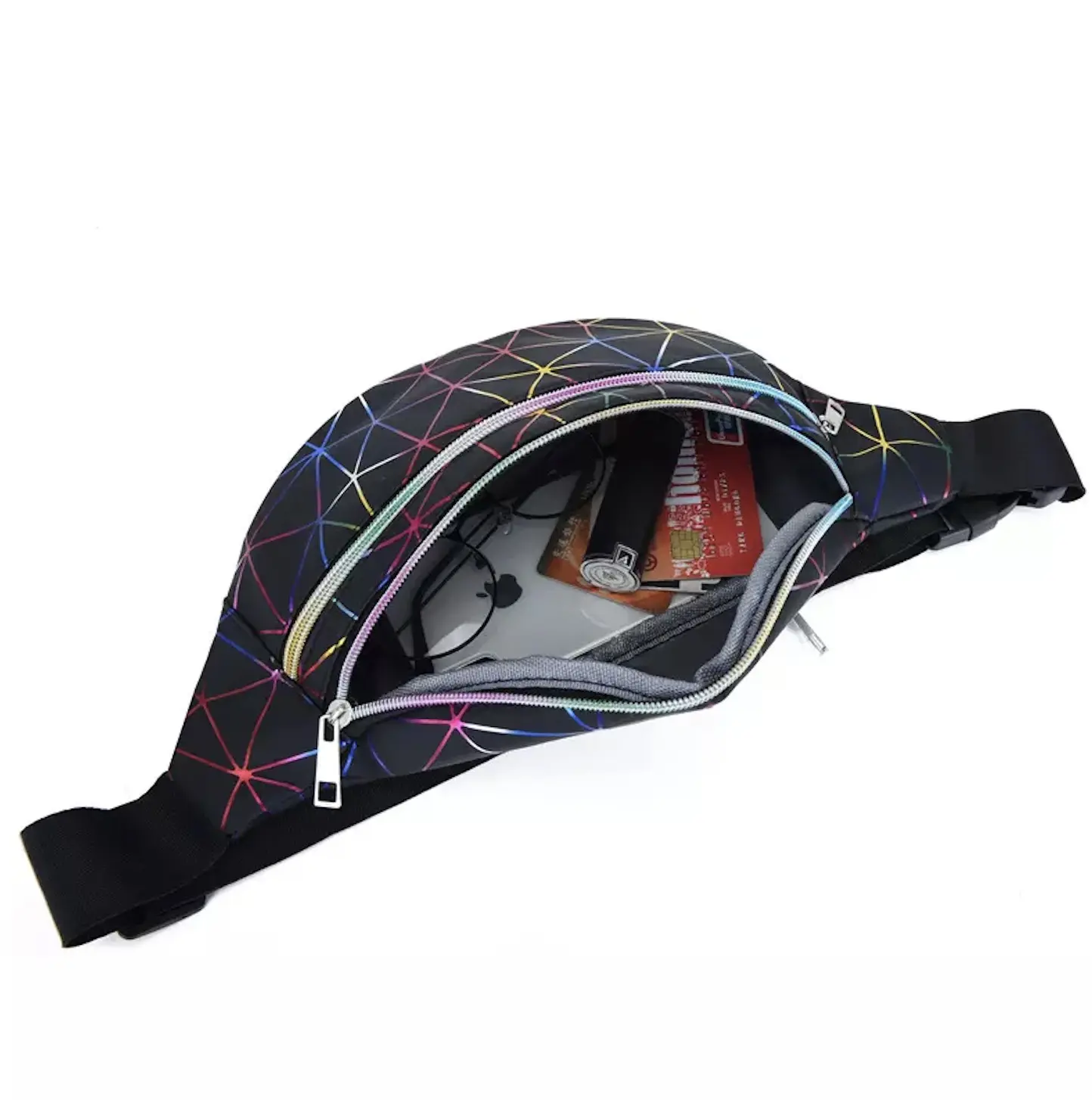 Custom Logo Print Waist Bag Fanny Pack Pu Leather Cross Body Hiking Waterproof Bag