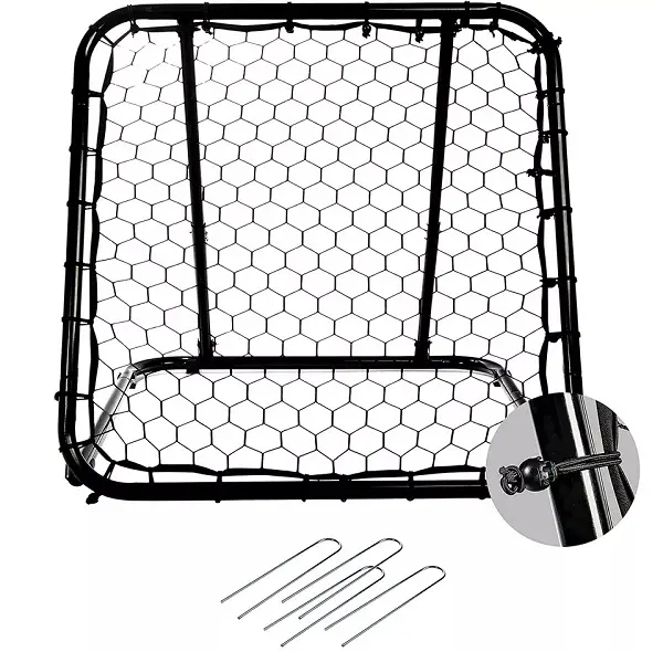 Portable Football Training Net Durable Adjustable Spring Loaded Soccer Rebounder Cast Iron Frame Suitable for Adult Child