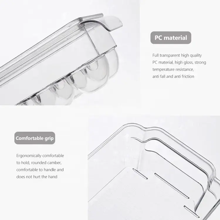 12 Spec. PC Transparent Drinks Eggs Kitchen Organizer Stackable Refrigerator Food Storage Organizer Containers Bins Set