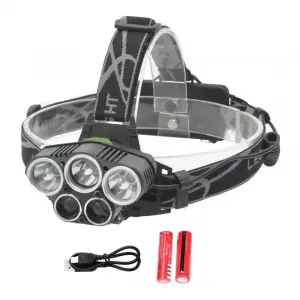 5LED outdoor waterproof USB charging headlight