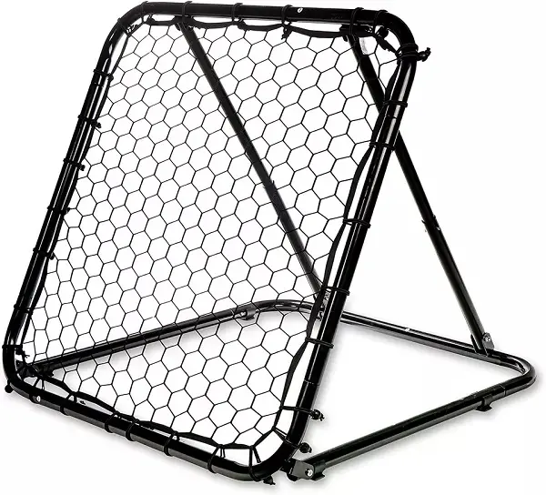 Portable Football Training Net Durable Adjustable Spring Loaded Soccer Rebounder Cast Iron Frame Suitable for Adult Child Featured Image