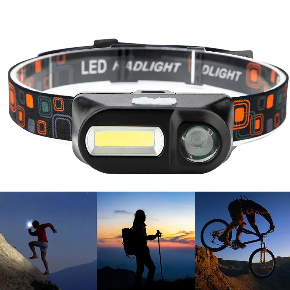 LED headlamp headlight flashlight USB charging