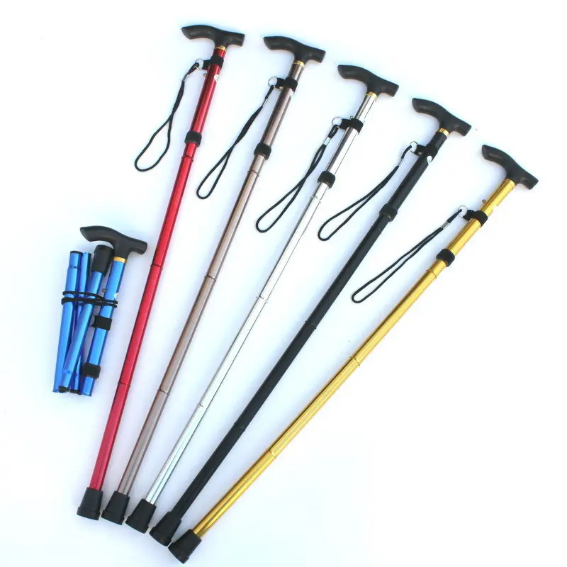 Custom Competition Mountain Multifunctional Folding Telescopic Hiking Sticks Trekking Pole